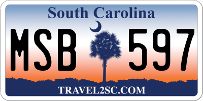 SC license plate MSB597
