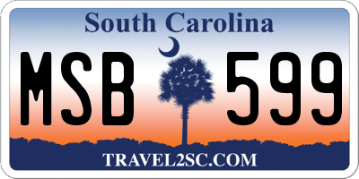 SC license plate MSB599
