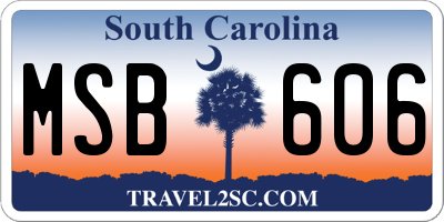 SC license plate MSB606