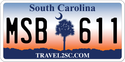 SC license plate MSB611
