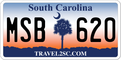 SC license plate MSB620