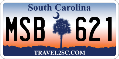 SC license plate MSB621