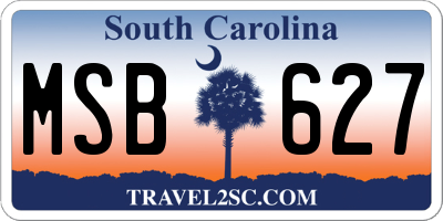 SC license plate MSB627