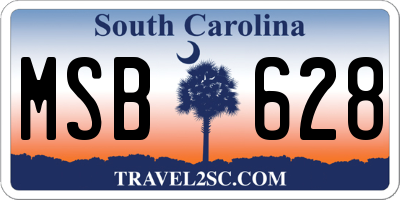 SC license plate MSB628
