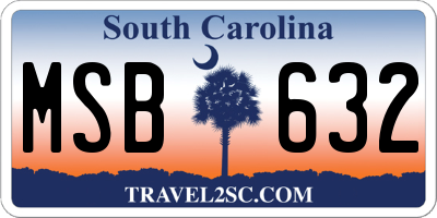 SC license plate MSB632