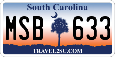 SC license plate MSB633