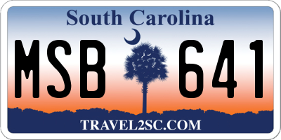 SC license plate MSB641