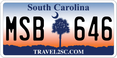 SC license plate MSB646