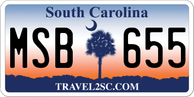SC license plate MSB655