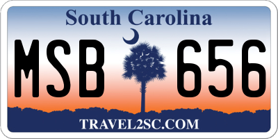 SC license plate MSB656