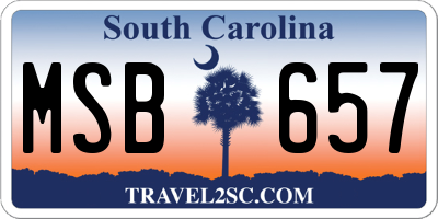 SC license plate MSB657