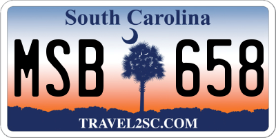 SC license plate MSB658