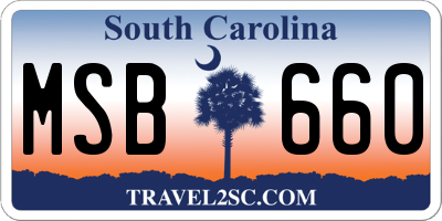 SC license plate MSB660