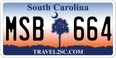 SC license plate MSB664