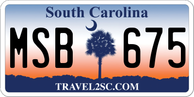 SC license plate MSB675