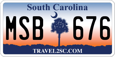 SC license plate MSB676