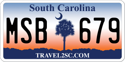 SC license plate MSB679
