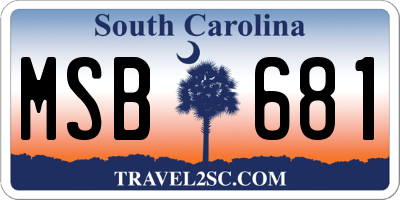 SC license plate MSB681