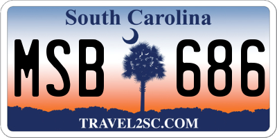 SC license plate MSB686