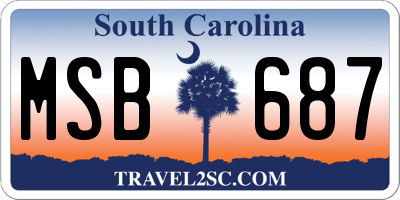 SC license plate MSB687