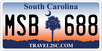 SC license plate MSB688