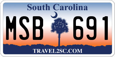 SC license plate MSB691