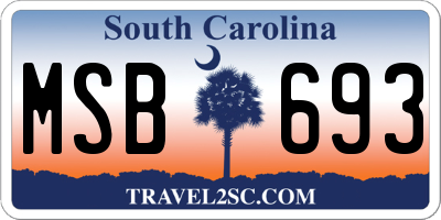 SC license plate MSB693