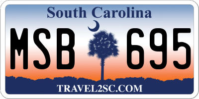 SC license plate MSB695