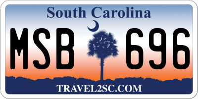 SC license plate MSB696