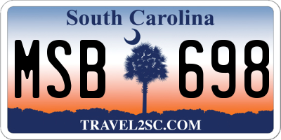 SC license plate MSB698