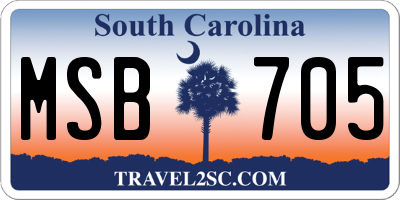 SC license plate MSB705