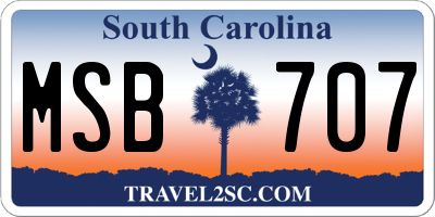 SC license plate MSB707