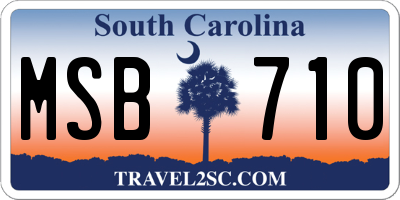SC license plate MSB710