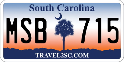 SC license plate MSB715