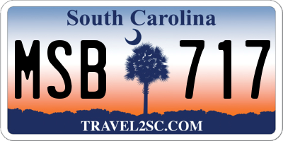 SC license plate MSB717
