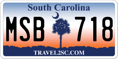SC license plate MSB718