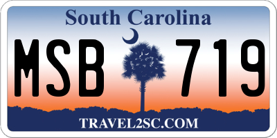 SC license plate MSB719