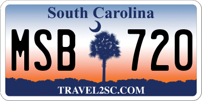 SC license plate MSB720