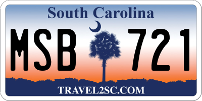 SC license plate MSB721