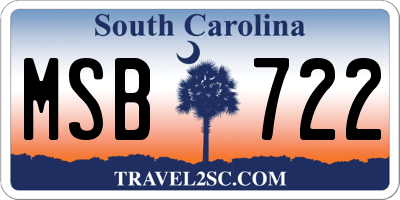 SC license plate MSB722
