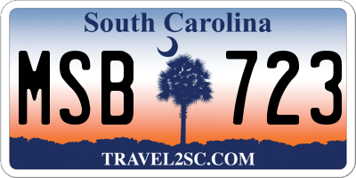 SC license plate MSB723
