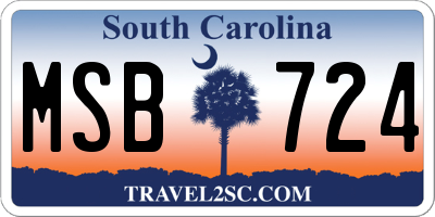 SC license plate MSB724