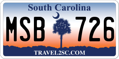 SC license plate MSB726