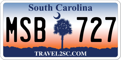 SC license plate MSB727