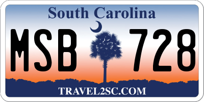SC license plate MSB728