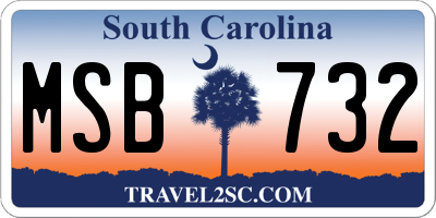 SC license plate MSB732