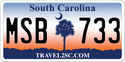 SC license plate MSB733