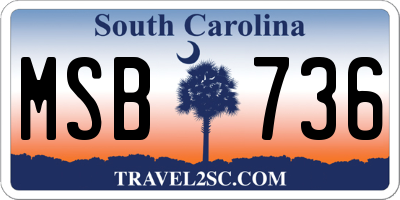 SC license plate MSB736