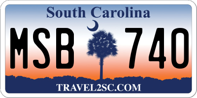 SC license plate MSB740