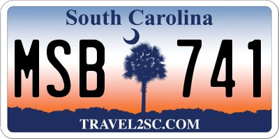 SC license plate MSB741
